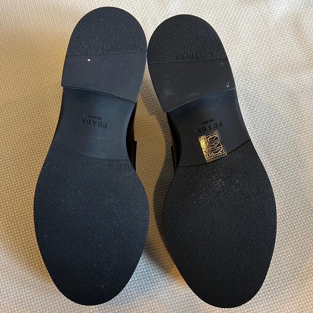 Prada chocolate brushed leather loafers (black). - Picture 12 of 12